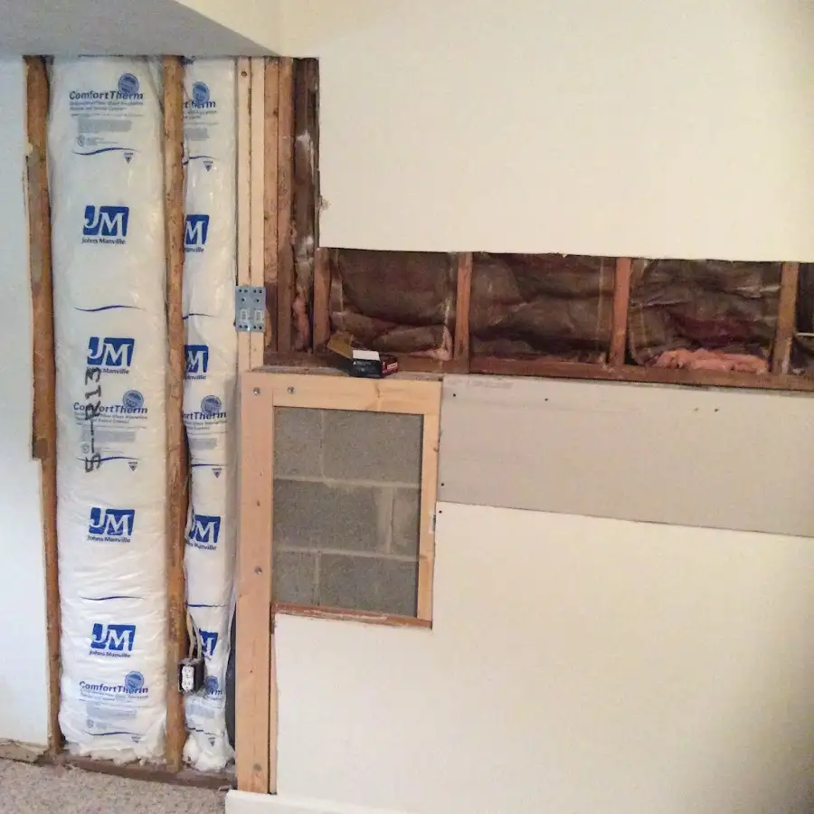 Wall insulation replacement during Contents Cleaning & Restoration in North Aurora